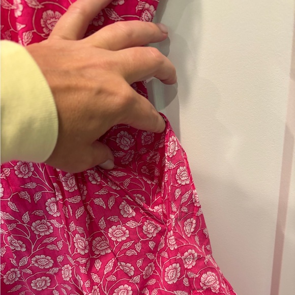 THML Women’s Pink Boho Embroidered Tiered Dress – Size M - Picture 2 of 4